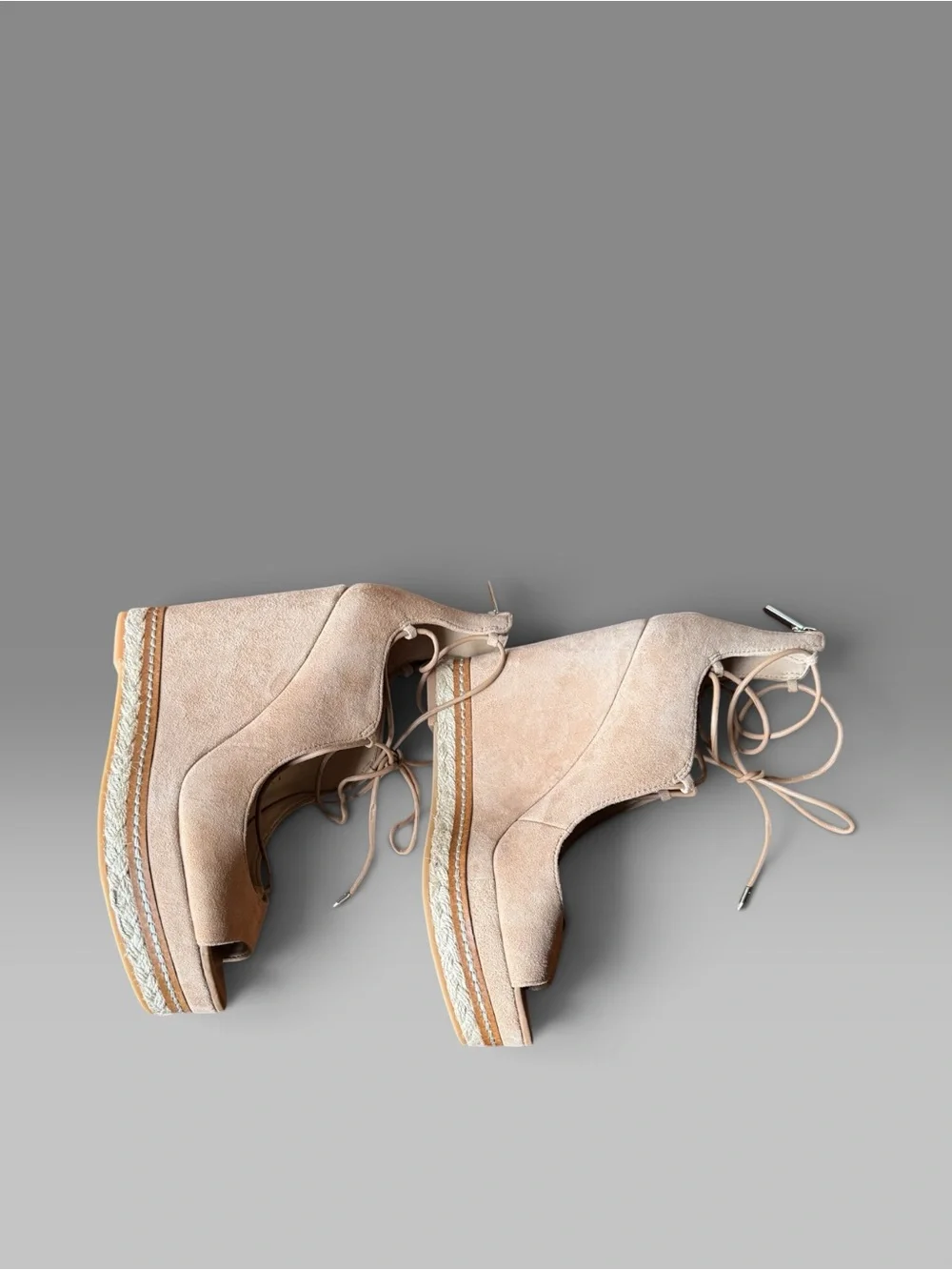 Sam Edelman Harriet Lace-Up Suede Wedge Sandals. New without Tags
